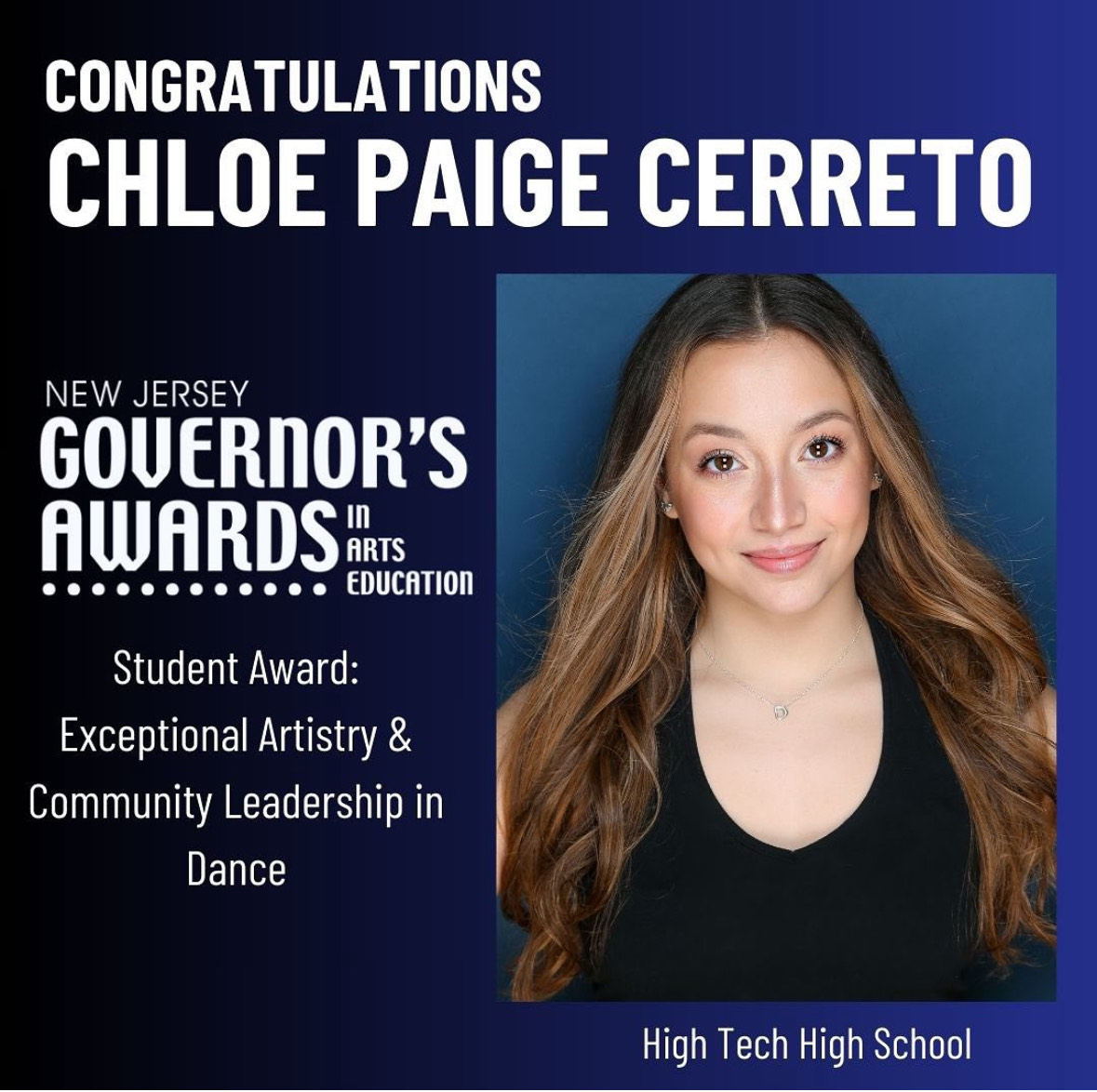 Chloe Paige Cerreto Governor's Award for Exceptional Artistry & Community Leadership in Dance